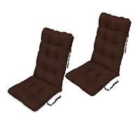 SuperKissen24. Set di 2 Cuscini per Sdraio 123x48 cm da Esterno ed Interno Resistente e Comodo per Sedie Reclinabili, Spiaggine e Poltrone da Giardino - Marrone
