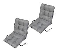 SuperKissen24. Set di 2 Cuscini per Sdraio 96x48 cm da Esterno ed Interno Resistente e Comodo per Sedie Reclinabili, Spiaggine e Poltrone da Giardino - Grigio