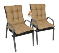 SuperKissen24. Set di 2 Cuscini per Sdraio 96x48 cm da Esterno ed Interno Resistente e Comodo per Sedie Reclinabili, Spiaggine e Poltrone da Giardino - Beige