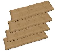 SuperKissen24. Set di 4 Cuscino Lungo per Panchina da Giardino 120x38 cm Resistente e Comodo per Panca da Esterno ed Interno - Beige