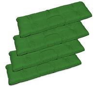 SuperKissen24. Set di 4 Cuscino Lungo per Panchina da Giardino 120x38 cm Resistente e Comodo per Panca da Esterno ed Interno - Verde