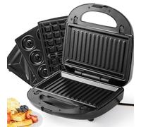 SUPERLEX Set multifunzione 4 in 1, per tostapane a contatto, piastra per waffle, 2 fette con rivestimento antiaderente, cottura su entrambi i lati a temperatura costante, senza BPA