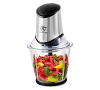 SUPERLEX Tritatutto elettrico 2 in 1, 2 velocità con contenitore in vetro e coperchio, 1,5 l, tritatutto per verdure, frutta e carne