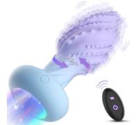 SuperLove 360 Rotating Vibrating & Glowing Butt Plug with Remote Purple