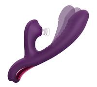 SuperLove Come-Hither Rabbit Sucking G-Spot Dual Vibrator Purple