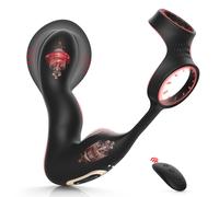 SuperLove Inflatable Prostate Massager Anal Lock with Remote Black