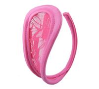 SuperLove Invisible Strapless C String Transparent Floral Lace Pink