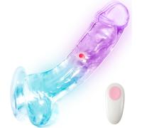 SuperLove LED Vibrating Dildo with Balls & Remote Medium