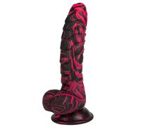 SuperLove Monster Dracarys Liquid Silicone Dildo Long Red-Black