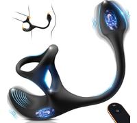 SuperLove Prostate & Balls Anal Lock Ultimate Stimulator with Remote Black