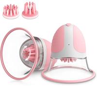 SuperLove Rotating Silicone Nipple Suckers with 4 Attachments Pink