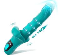 SuperLove Thrusting Stimulating Beads Rabbit Vibrator Teal