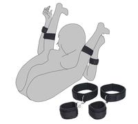 SuperLove Wrist & Thigh BDSM Bondage Cuffs Black