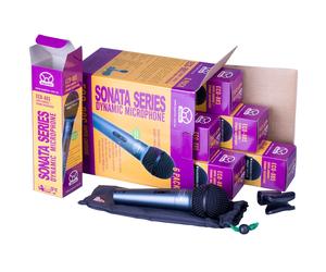 SUPERLUX ECO88S SET 6 MICROFONI DINAMICI PER VOCE CON INTERRUTTORE BORSETTA E CLAMP