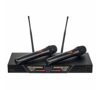 SUPERLUX UK82 DOPPIO RADIOMICROFONO PALMARE WIRELESS UHF CON UNICO RICEVITORE 1 UNITA' RACK