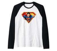 Superman (2025) Flying Over S-Shield Maglia con Maniche Raglan