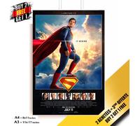 Superman 2025 locandina - Retrò Stile Dc Movie Stampa - It Begins - A3 A4