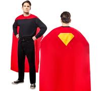 Superman Cape Adulti Rubies Costume Carnevale Supereroe Marvel Rosso Mantello