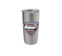 Superman Chrome Logo on Black Bicchiere termico in acciaio inox doppia parete