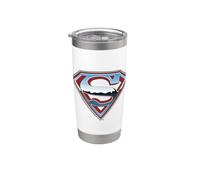 Superman Chrome Logo on White Bicchiere termico in acciaio inox doppia parete
