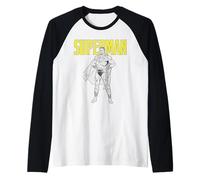 Superman Classic Stance Maglia con Maniche Raglan