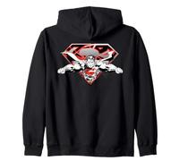 Superman Flying Broken Shield Felpa con Cappuccio
