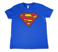 Superman Licenza Ufficiale Shield Maglietta Unisex Bimbo (Blu) 5/6 Anni