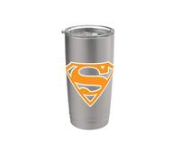 Superman Light Orange & White Shield T Shirt Bicchiere termico in acciaio inox doppia parete