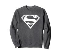 Superman Logo Felpa, Unisex per Adulti, Grigio Scuro, L