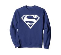 Superman Logo Felpa, Unisex per Adulti, Navy, L