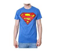Superman Maglietta da adulto con logo Justice League DC, Royal Heather, S