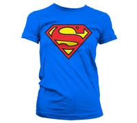 Superman Maglietta Donna Con Stemma Superman Blu Manica Corta S-XXL