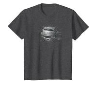 Superman Man of Steel Shield Burst Maglietta, Bambini, Grigio Scuro, 3 Anni