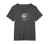 Superman Man of Steel Shield Burst Maglietta, Donna Plus-Size, Grigio Scuro, 6X