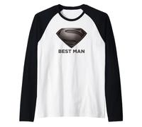 Superman Man of Steel Super Best Man Maglia con Maniche Raglan