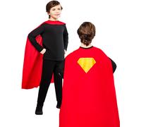 Superman Mantella Bambini Ufficiale Supereroe Marvel Decorato Abito Rosso