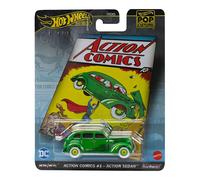 SUPERMAN Modello auto ACTION COMICS SEDAN 7cm Scala 1:64 Hot Wheels HVJ50