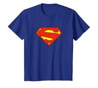 Superman New 52 Logo Shield Maglietta, Bambini, Blu Reale, 8 Anni