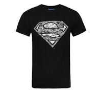 Superman Official - Maglietta a maniche corte logo argentato effetto (NS4989)