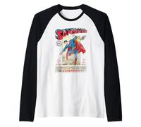 Superman Old School Flight Maglia con Maniche Raglan