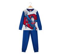 Superman Pigiama lungo da bambino in cotone interlock - blu
