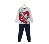 Superman Pigiama lungo da bambino in cotone interlock - grigio chiaro