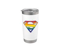 Superman Rainbow Shield Logo Bicchiere termico in acciaio inox doppia parete