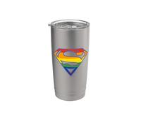 Superman Rainbow Shield Logo Bicchiere termico in acciaio inox doppia parete