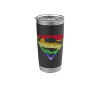 Superman Rough Rainbow Pride Logo Bicchiere termico in acciaio inox doppia parete