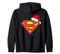 Superman S-Shield Chirstmas Santa Hat Felpa con Cappuccio