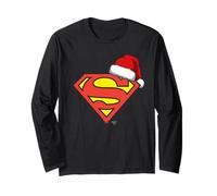 Superman S-Shield Chirstmas Santa Hat Maglia a Manica