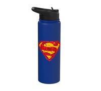 Superman Shattered Shield Logo Stainless Steel Insulated Water Bottle