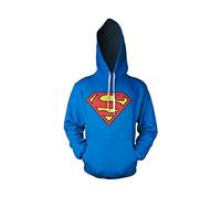 Superman Shield Logo Uomo Felpa con Cappuccio Blu Regular