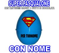 SUPERMAN SUPER PASQUALONE SORPRESONE UOVO DI PASQUA CONTENITORE PER BAMBINO EROE